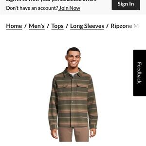 Ripzone Men's Olive Striped Shirt Jacket
